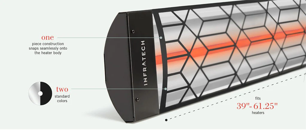 Infratech C Series Single Element Patio Heater with Craftsman Motif in Black