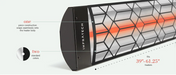Infratech C Series Single Element Patio Heater with Craftsman Motif in Black