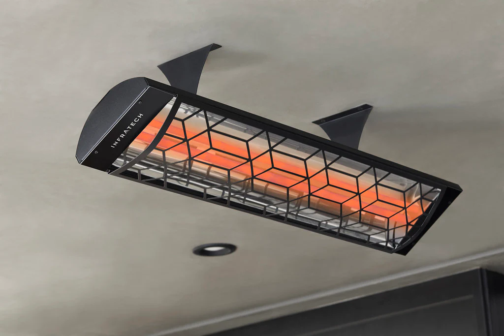 Infratech C Series Single Element Patio Heater with Craftsman Motif in Black
