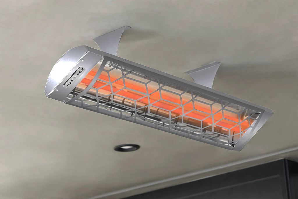Infratech C Series Single Element Patio Heater with Craftsman Motif in Stainless Steel
