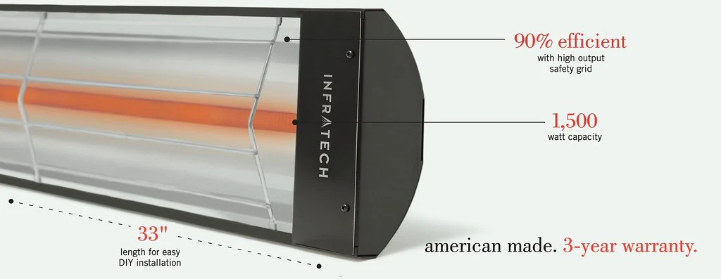 Infratech C Series Single Element Plug Patio Heater in Black