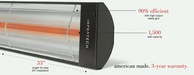 Infratech C Series Single Element Plug Patio Heater in Black