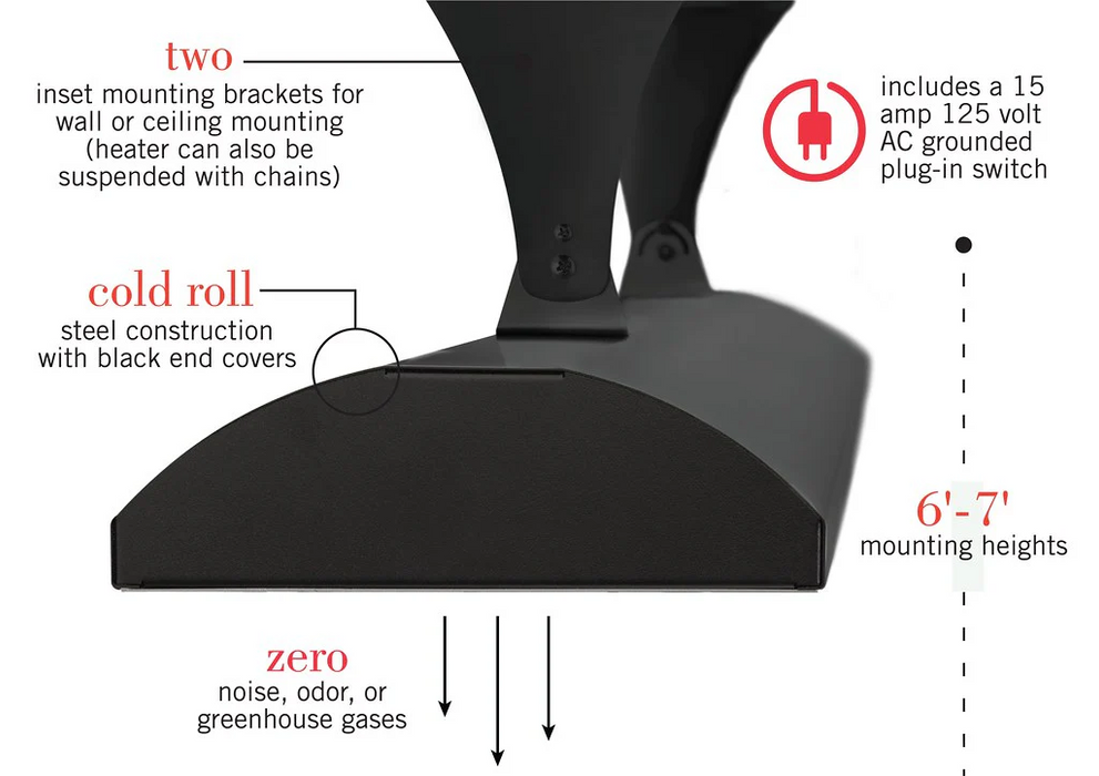 Infratech C Series Single Element Plug Patio Heater in Black