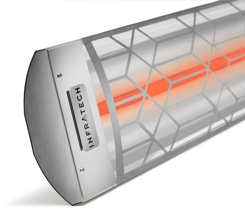Infratech C Series Single Element Patio Heater with Craftsman Motif in Stainless Steel