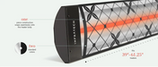 Infratech C Series Single Element Patio Heater with Traditional Motif in Black