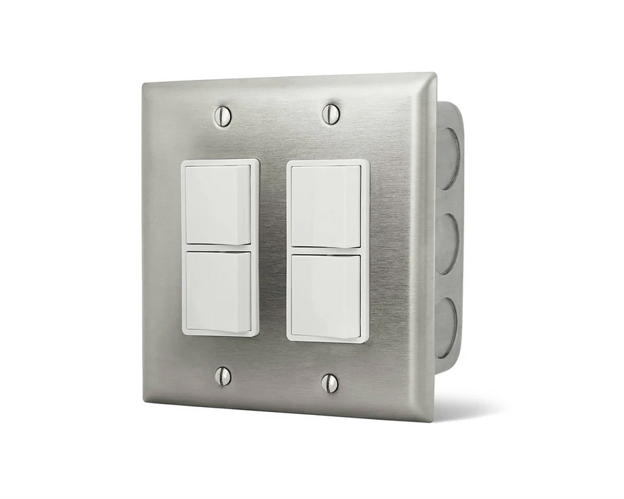 Infratech Duplex Stack Switch Dual Wall Plate with Gang Box