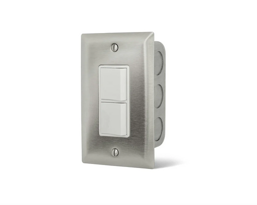 Infratech Duplex Stack Switch Single Wall Plate with Gang Box