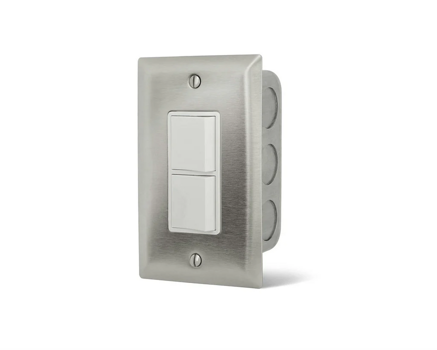 Infratech Duplex Stack Switch Single Wall Plate with Gang Box