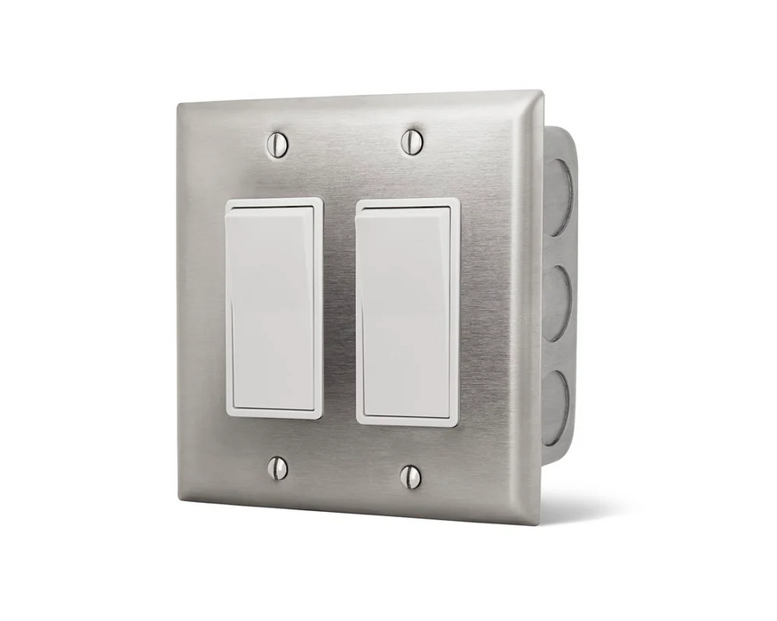 Infratech On Off Switch Dual Wall Plate with Gang Box