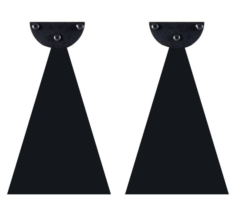 Infratech Heater Extended 12 Inch Pair of Mounting Brackets 22 1191BL - WWD Series - Black