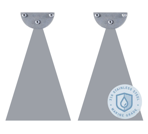 Infratech Heater Extended 12 Inch Pair of Mounting Brackets 22 1191 MG - WWD Series - Stainless Steel Marine Grade