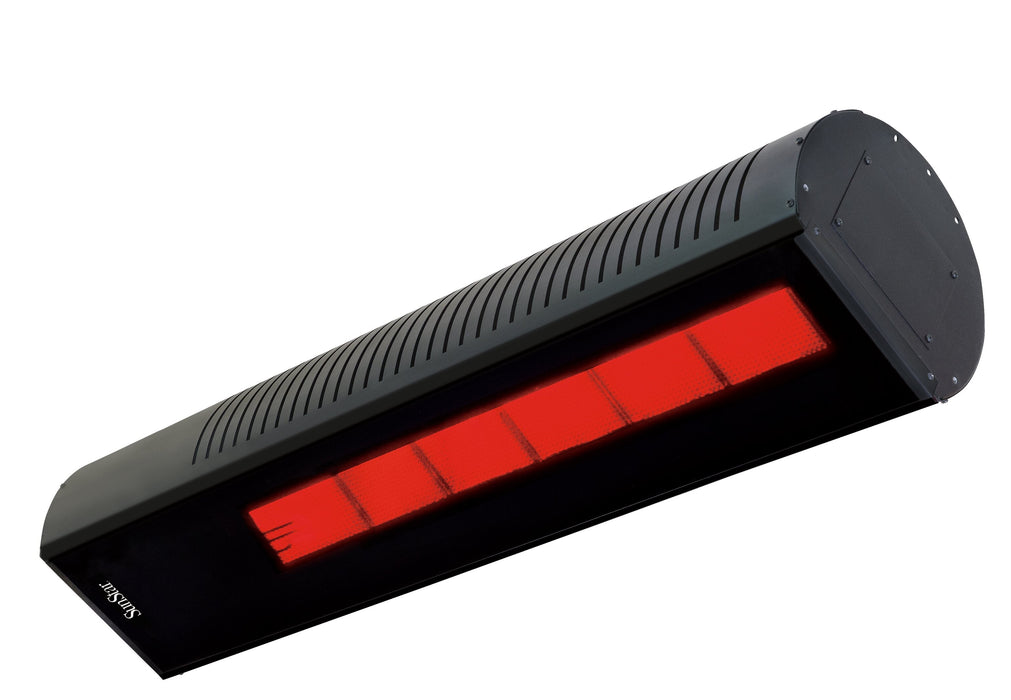 Sunstar Glass Series N7 SGL1560 35000-24000 BTUs Natural Gas Radiant Infrared Angled Mount Patio Heater in 48 x 11.8 x 9.6 in. - Black Color