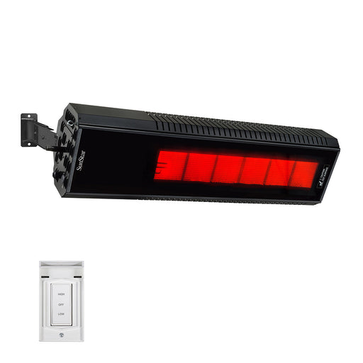 Sunstar Glass Series 50N7 SGL1560 50000-34000 BTUs Natural Gas Radiant Infrared Angled Mount Patio Heater in 48 x 11.8 x 9.6 in. - Black Color