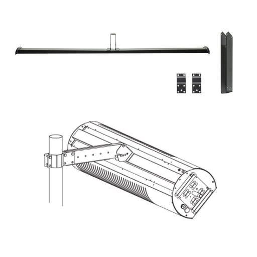 Sunstar Patio Heater Accessory 3 Inches Pole Mounting Arm Kit - 9 x 49 x 9 in. - Black Finish