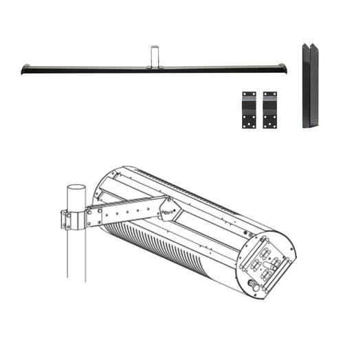 Sunstar Patio Heater Accessory 4 Inches Pole Mounting Arm Kit - 9 x 49 x 9 in. - Black Finish
