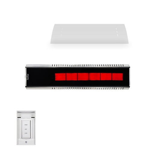 Sunstar Marine Grade Series N7 MGL0 35000-24000 BTUs Natural Gas Radiant Infrared Horizontal Mount Patio Heater in 48 x 11.8 x 9.6 in. - Stainless Steel Color