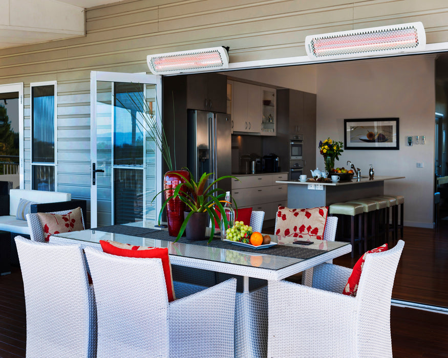 BROMIC BH0420012 Tungsten Electric 4000W 220V-240V 16.6A Infrared Radiant Patio Heater - 44 x 3.5 x 8.5 in. - White